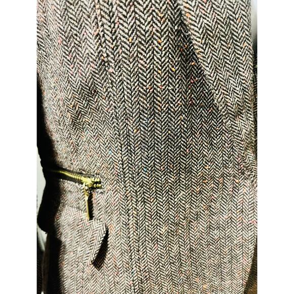 H&M Multicolor Pink Brown Tweed Blazer Jacket Size 12 Tailored old money preppy - Picture 5 of 10